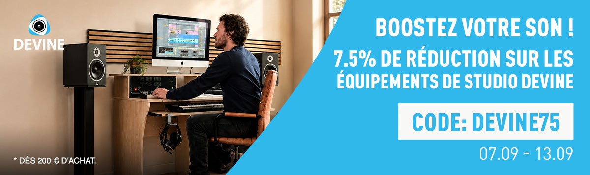 15% de réduction sur les matériel de studio Devine